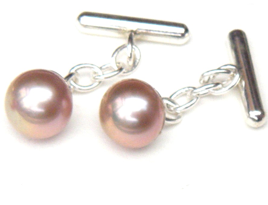 Pale Pink AAA Pearl Cufflinks